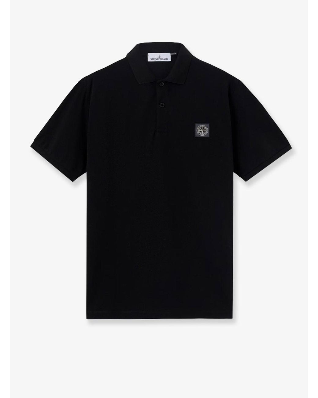 Stone Island Black T-Shirts And Polos Cotone Elastan for men