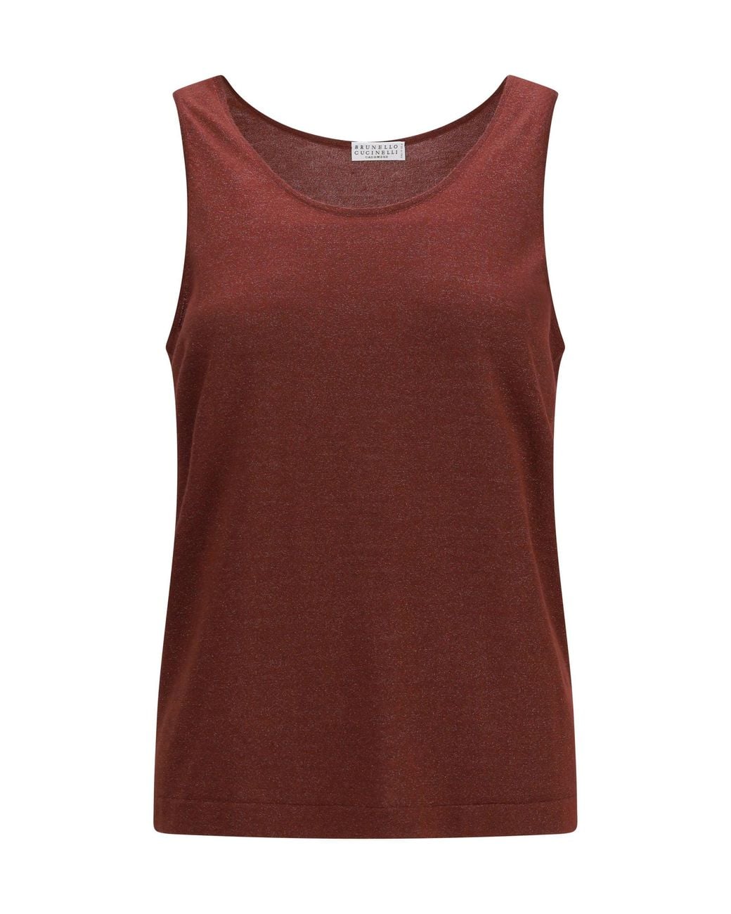 Brunello Cucinelli Red Luminous Knit Tank Top