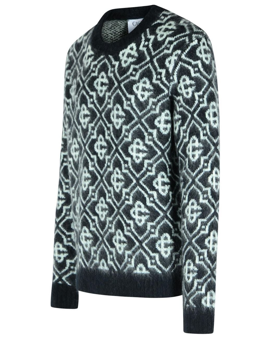 Casablanca Black Mohair Blend Monogrammed Sweater for men