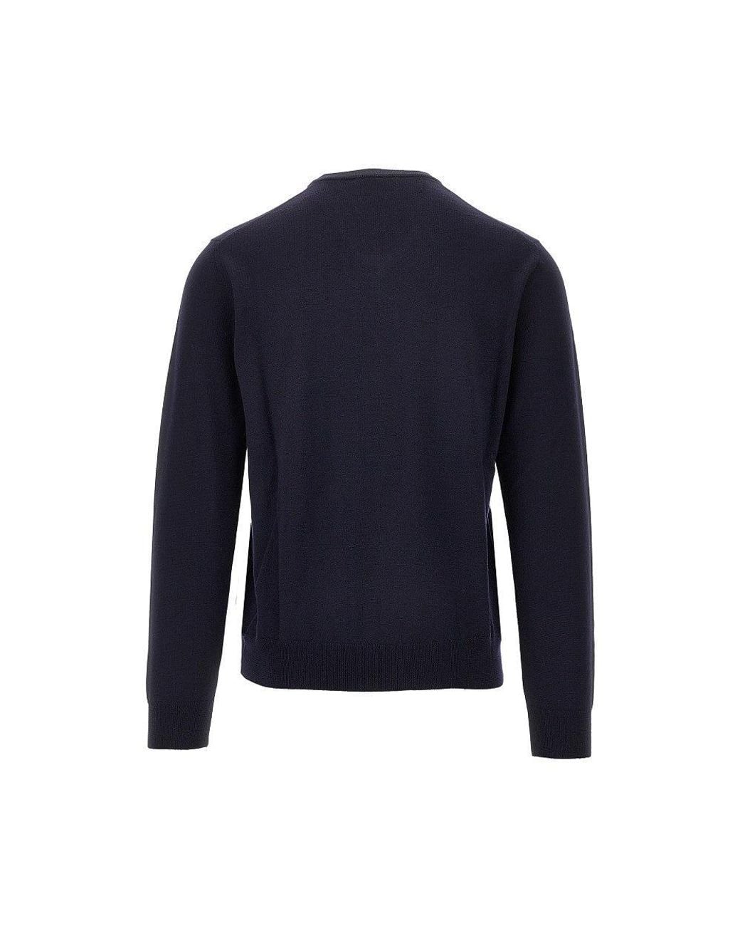 THE PULL Blue Extrafine Merino Wool Sweater for men