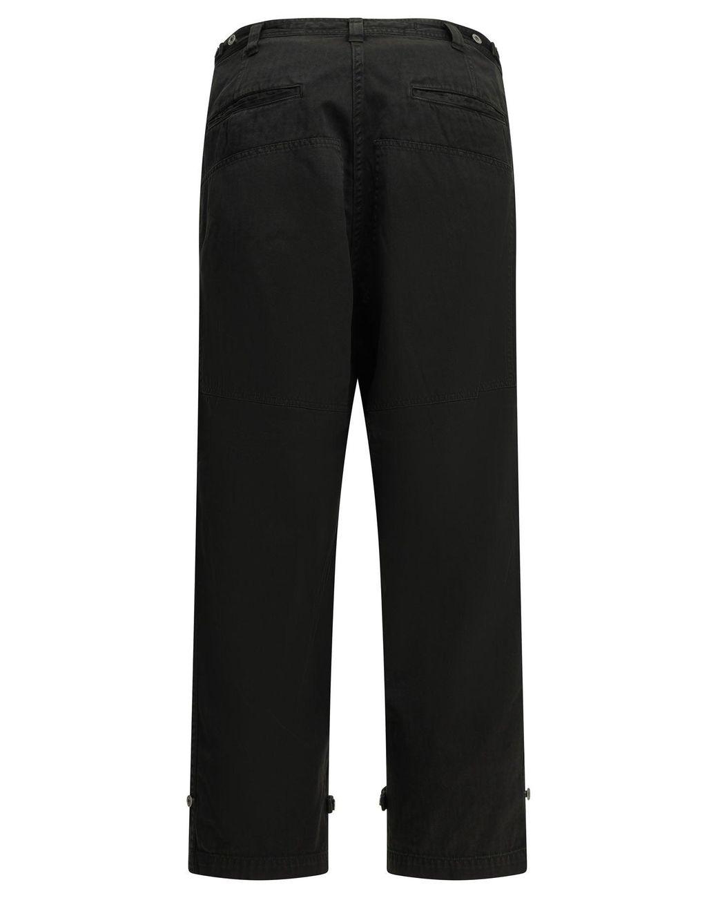 A.PRESSE Black "Double Knee" Cargo Pants for men