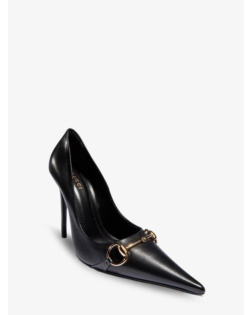 Gucci Black Donna Leather Pumps With Horsebit Detail