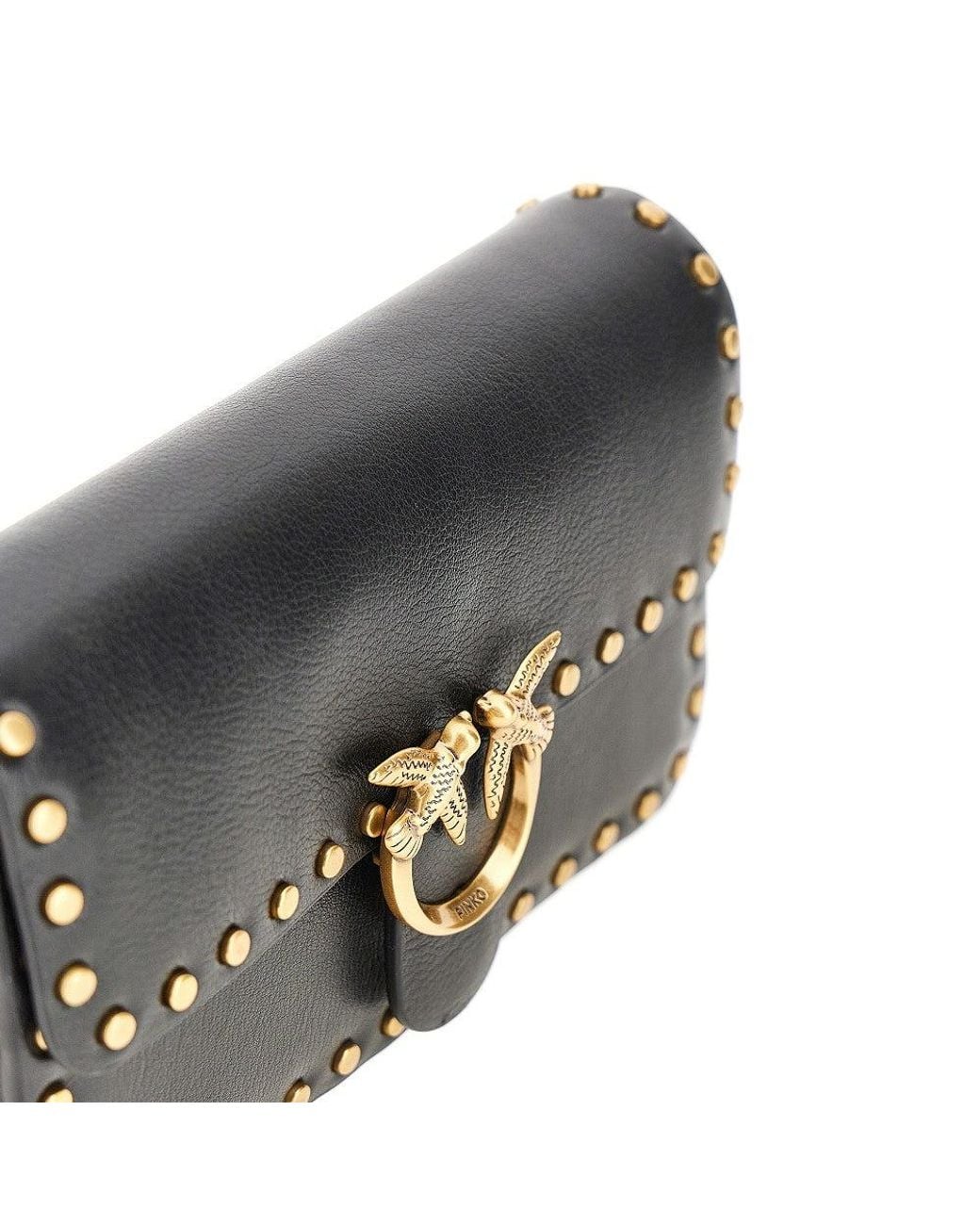 Pinko Black Baby Love Bag One Slouchy Leather Bag