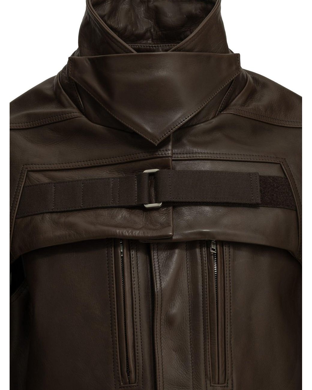 Rick Owens Black 2 Piece Mac Leather Jacket for men