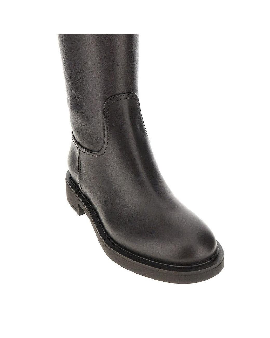 Gianvito Rossi Black 'Ascott' Leather Boots
