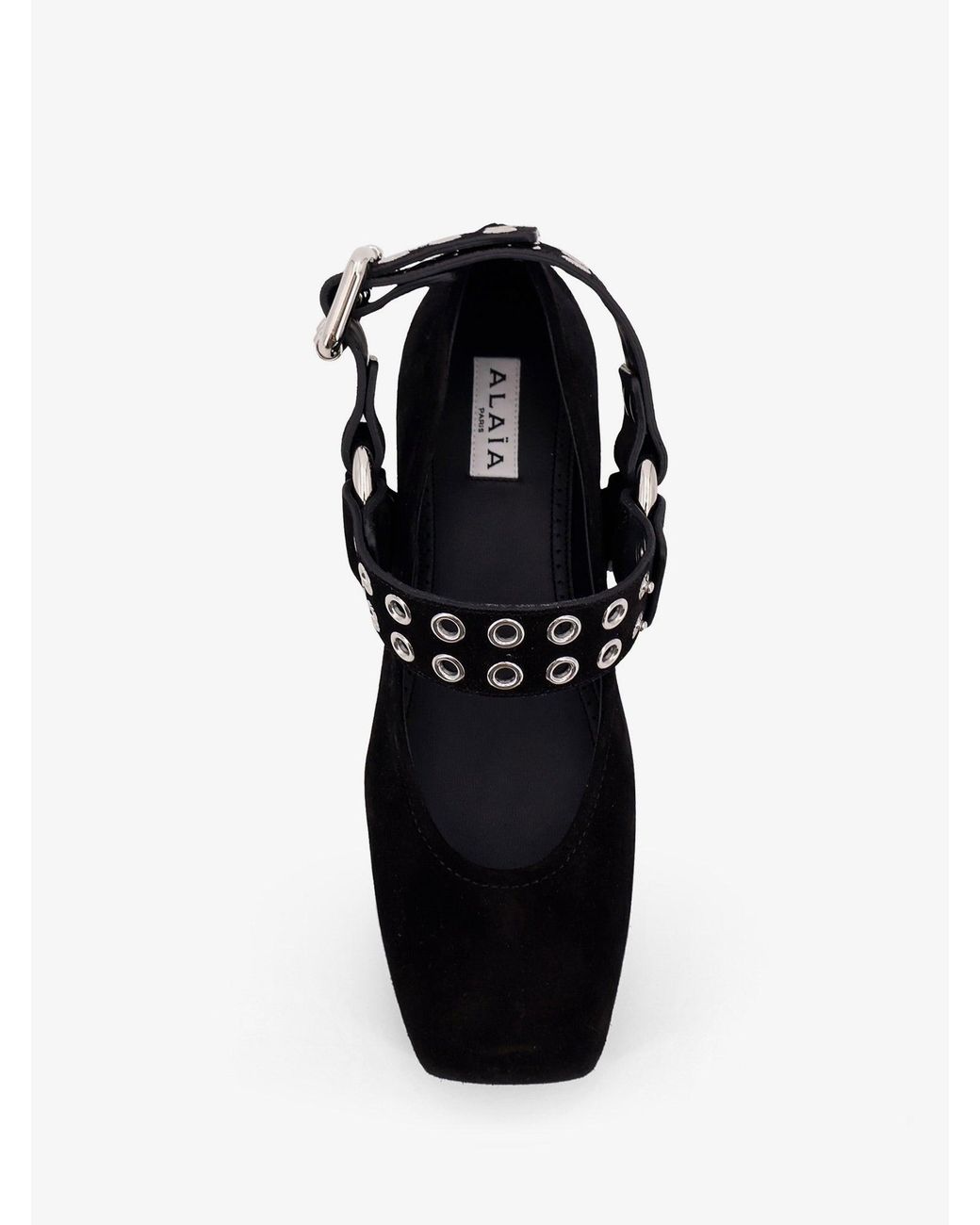 Alaïa White Suede Biker Flat Ballerinas