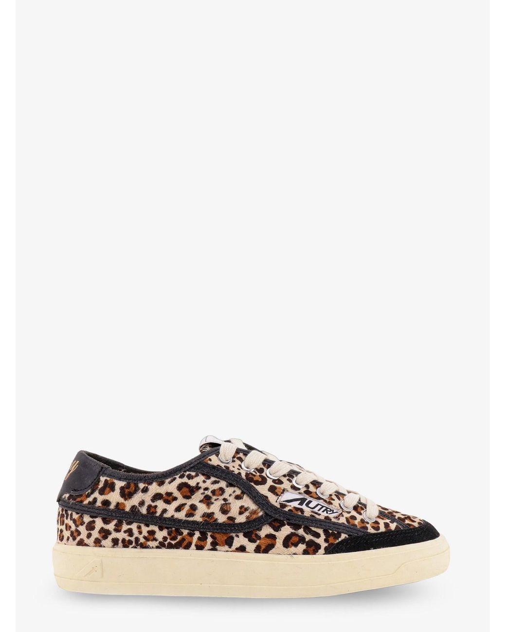 Autry White Windscape Low Pony Hair Sneakers Print