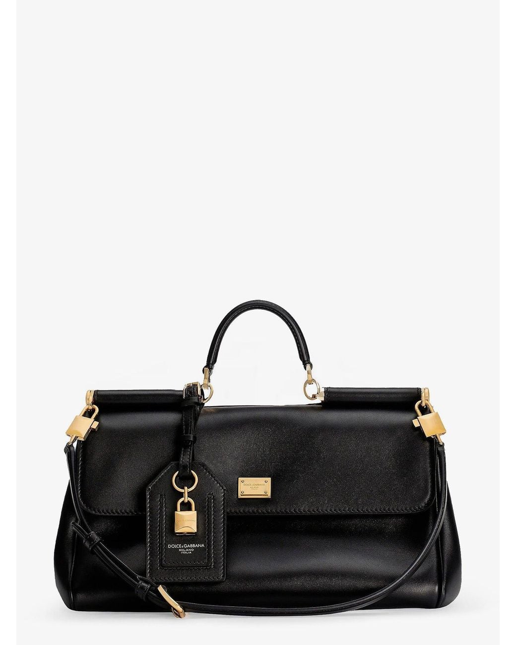 Dolce & Gabbana Black My Sicily Leather Crossbody Bag