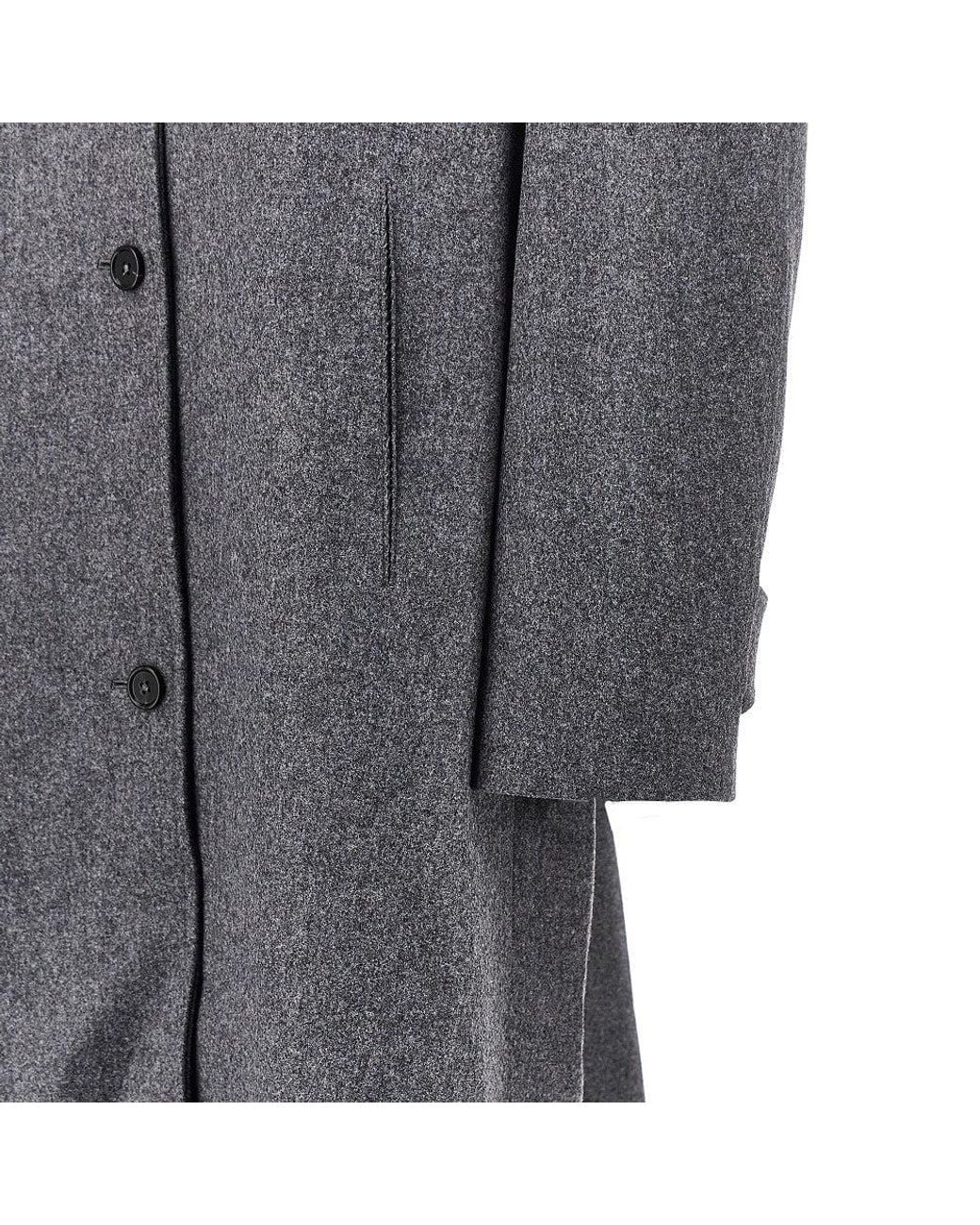 Jil Sander Gray Double Wool Oversized Coat