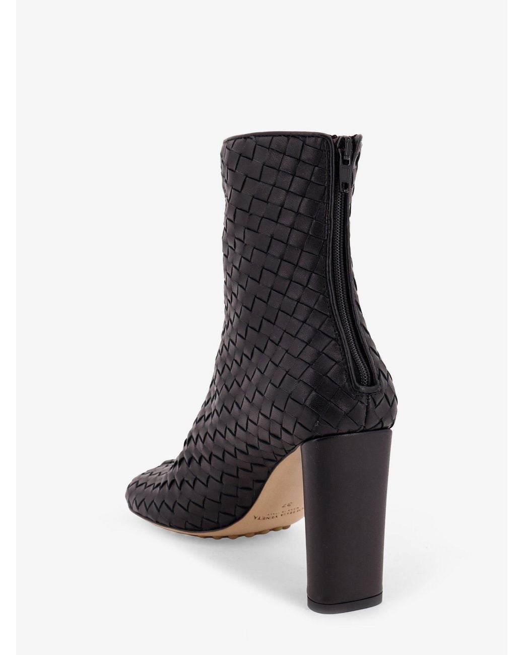 Bottega Veneta Black Cherry Leather Ankle Boots
