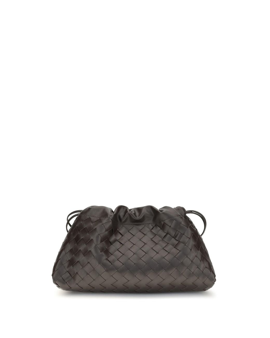 Bottega Veneta Gray Drawstring Pouch Leather