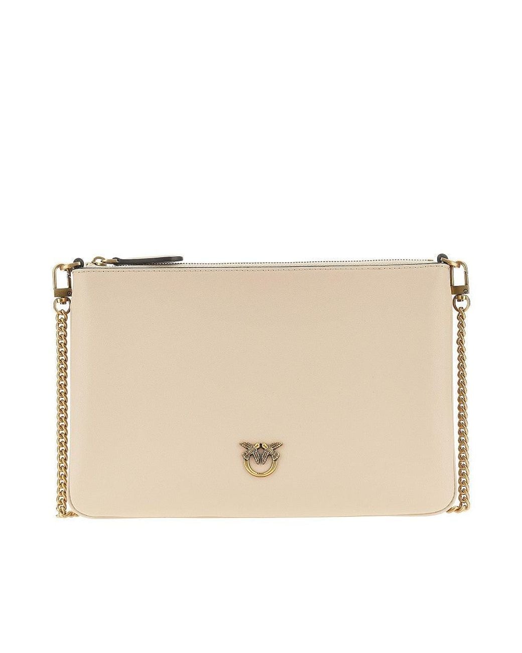 Pinko Natural Flat Classic Leather Pouch