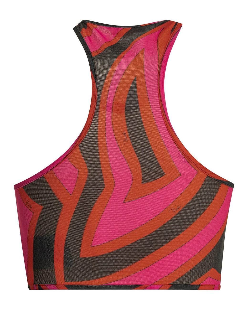 Emilio Pucci Red Marmo Fuchsia Polyamide Elastan Crop Top