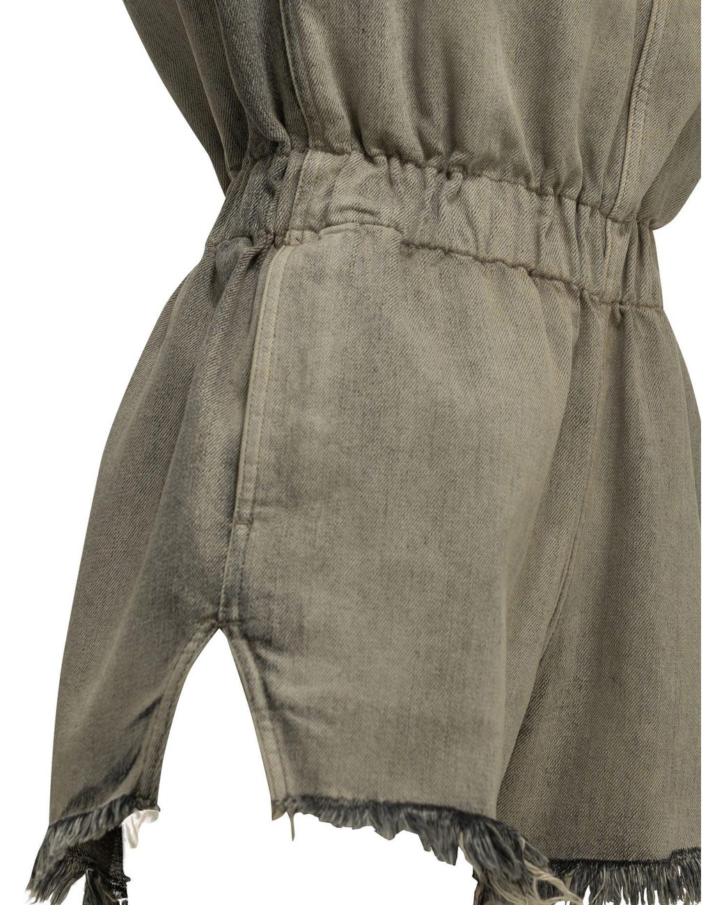 Rick Owens Gray "Crater" Shorts With Elastic Waistband