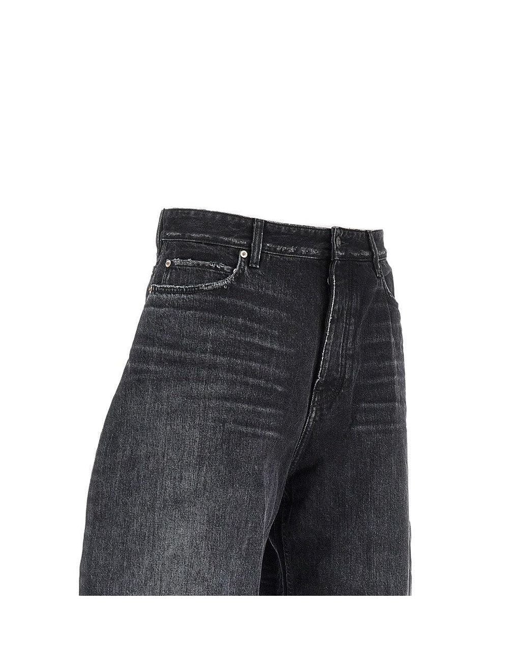 Balenciaga Blue Curved Wide Leg Jeans for men