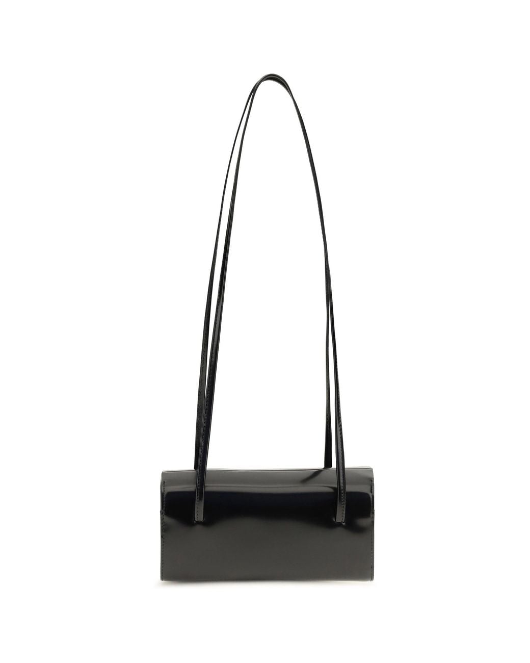 Faune White Mie Brushed Leather Shoulder Bag Noir
