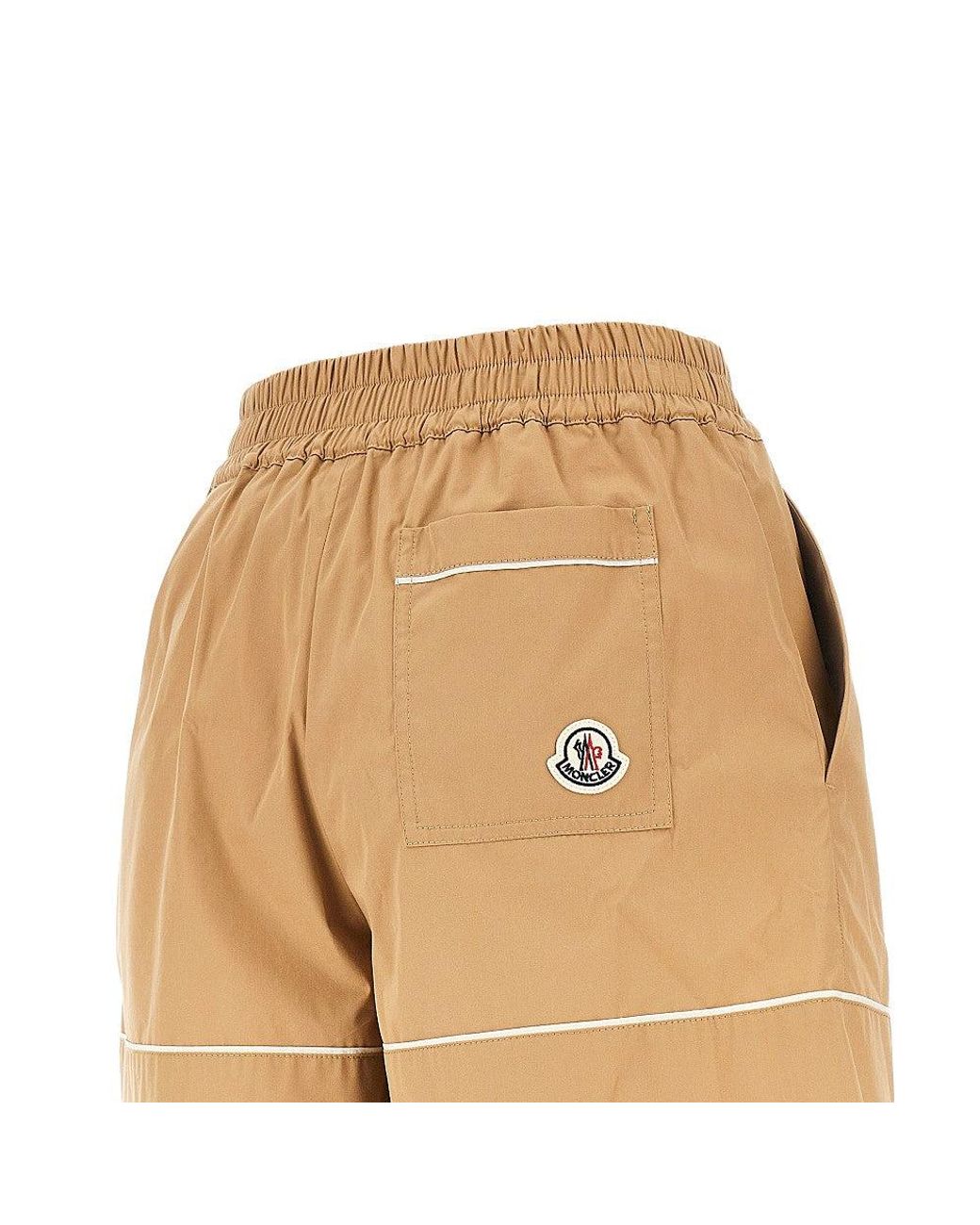 Moncler Natural Cotton-Blend High-Rise Shorts
