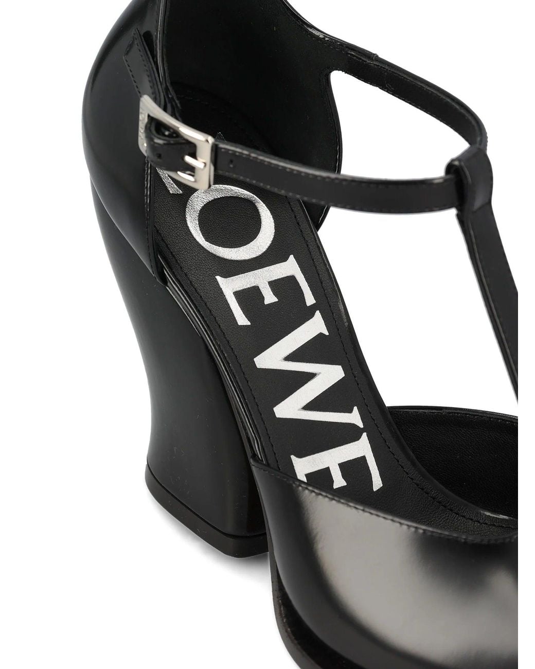 Loewe White Décolleté T-Bar Onda 90Mm Pumps