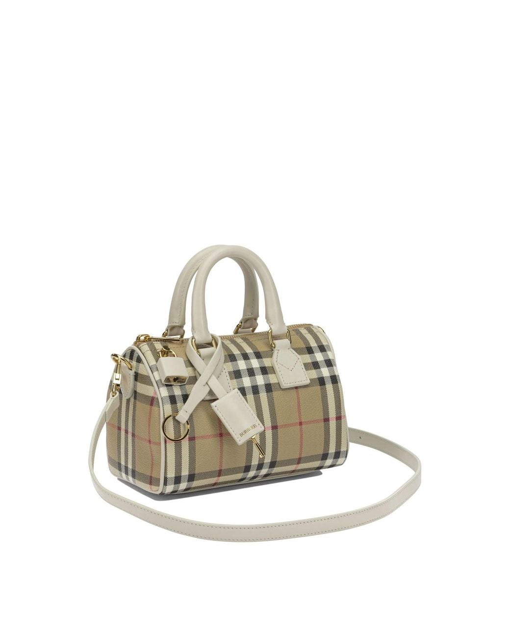 Burberry Metallic "Bowling Mini Check" Small Hand Bag