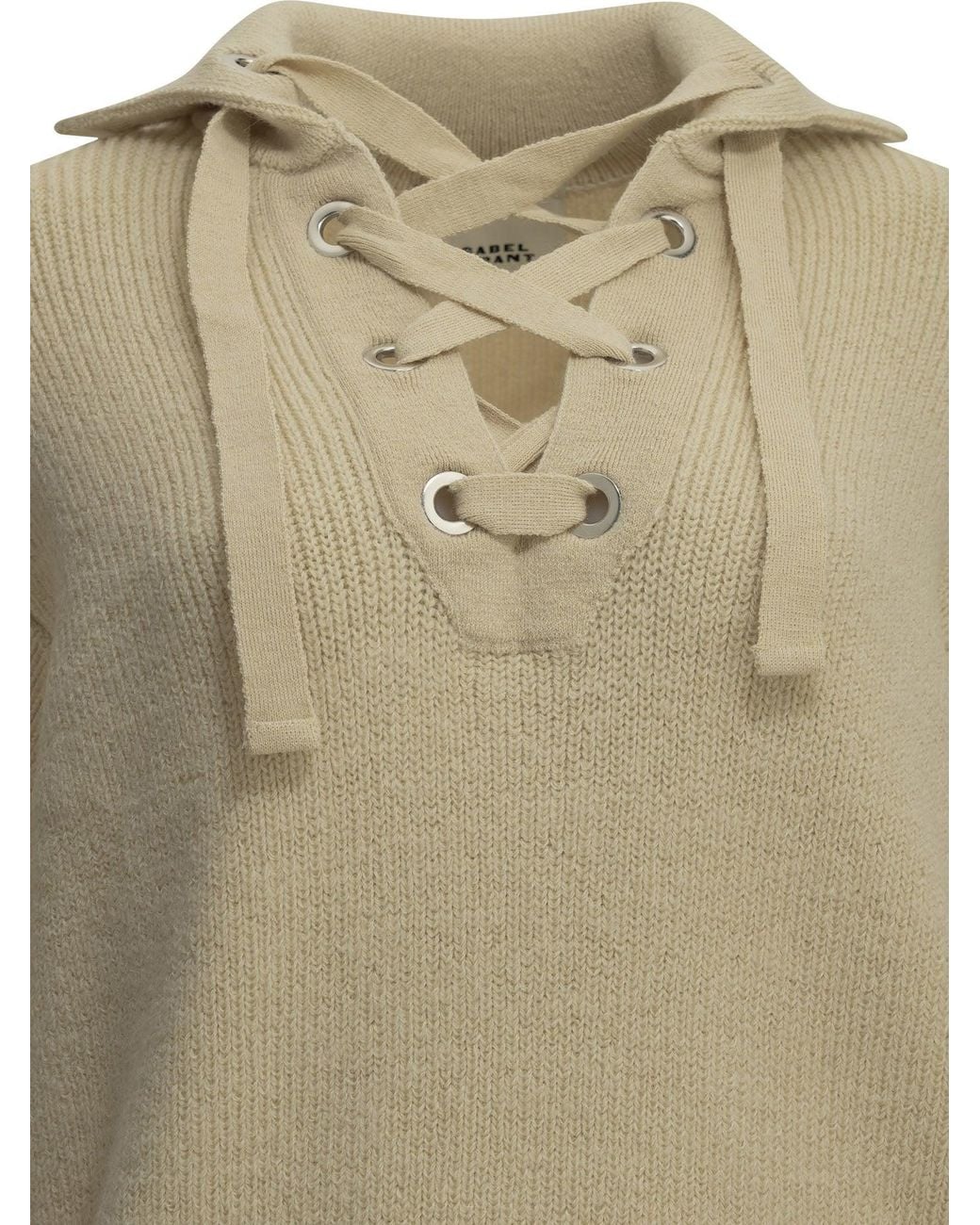 Isabel Marant Natural "Ydalia" Polo Sweater