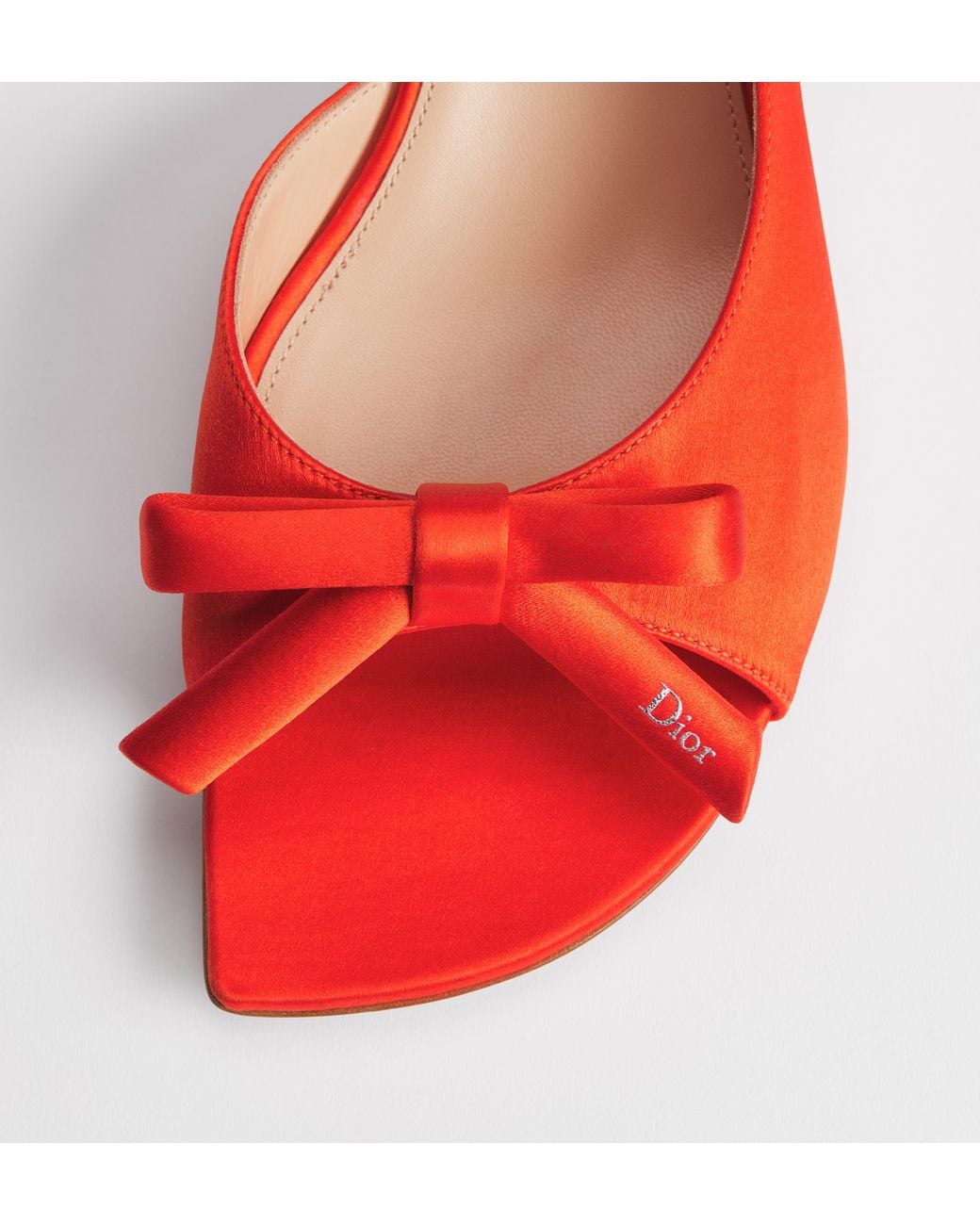Dior Red Bow 40Mm" Slingback Sandals