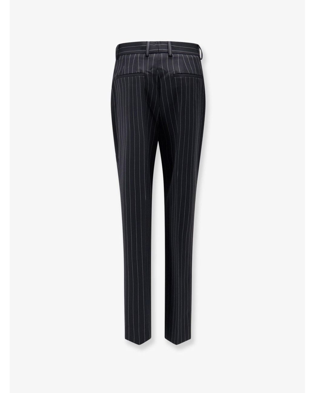 Dolce & Gabbana Blue Dolce & Gabbana Pinstriped Stretch Wool Trousers