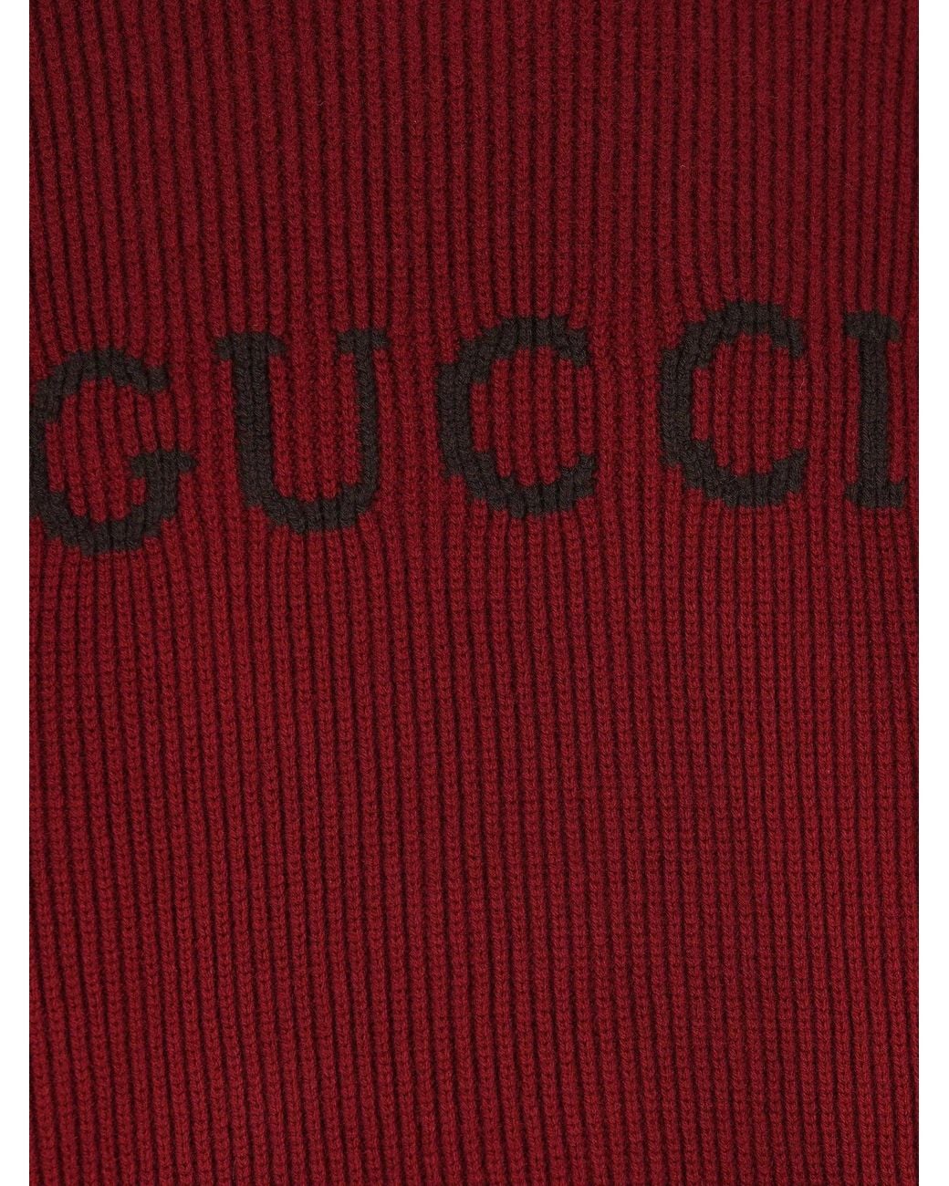 Gucci Red Cashmere And Wool Crewneck Sweater for men