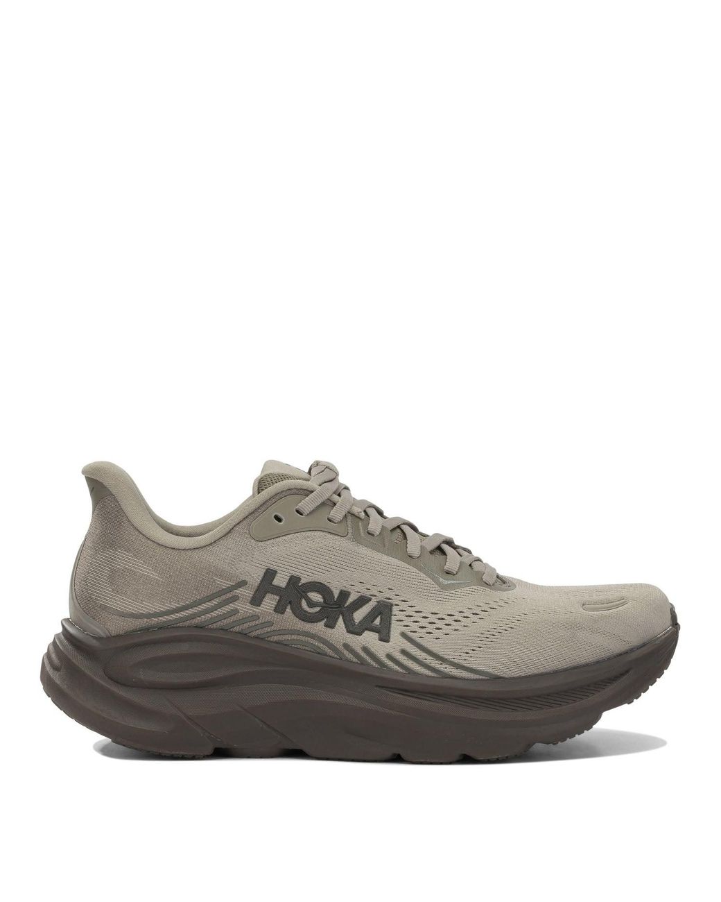 Hoka One One Gray "Clifton Utl" Low-Top Sneakers