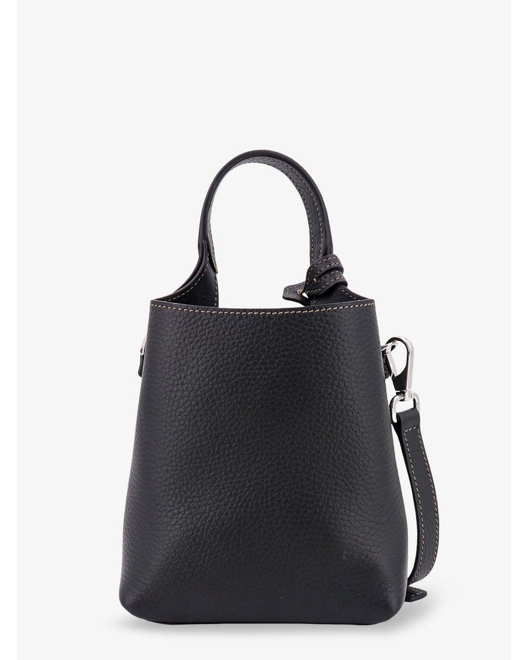 Tod's Black Leather Handbag With Removable T Timeless Hang-Tag