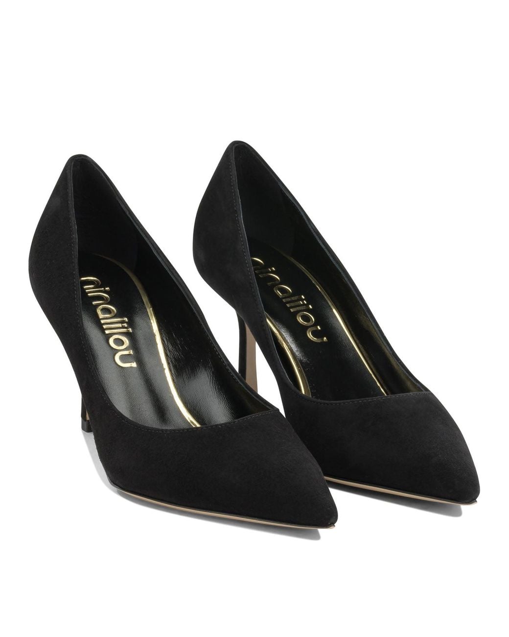 Ninalilou Black Suede Leather Pumps