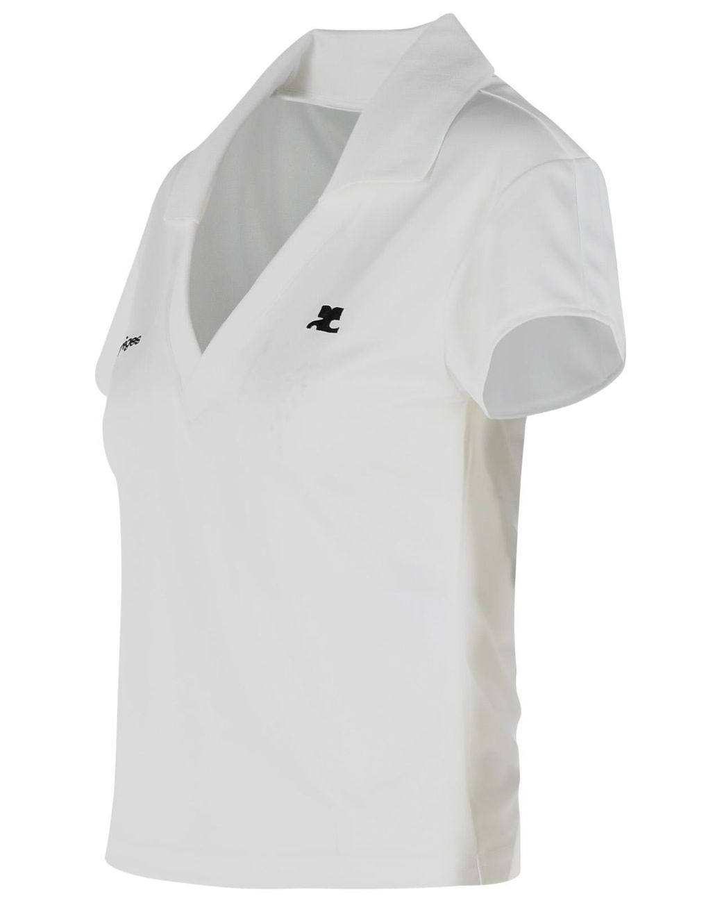 Courreges White Polyester Polo Shirt