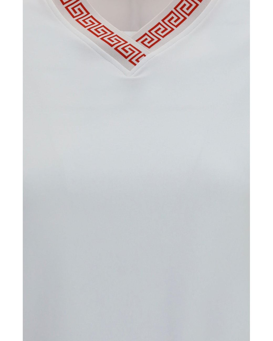 Versace Gray T-Shirt Greca V-Neck