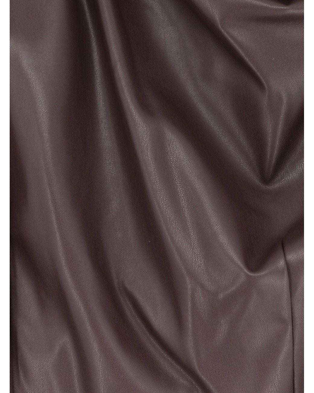 ACTUALEE Brown Short Faux Leather Dress