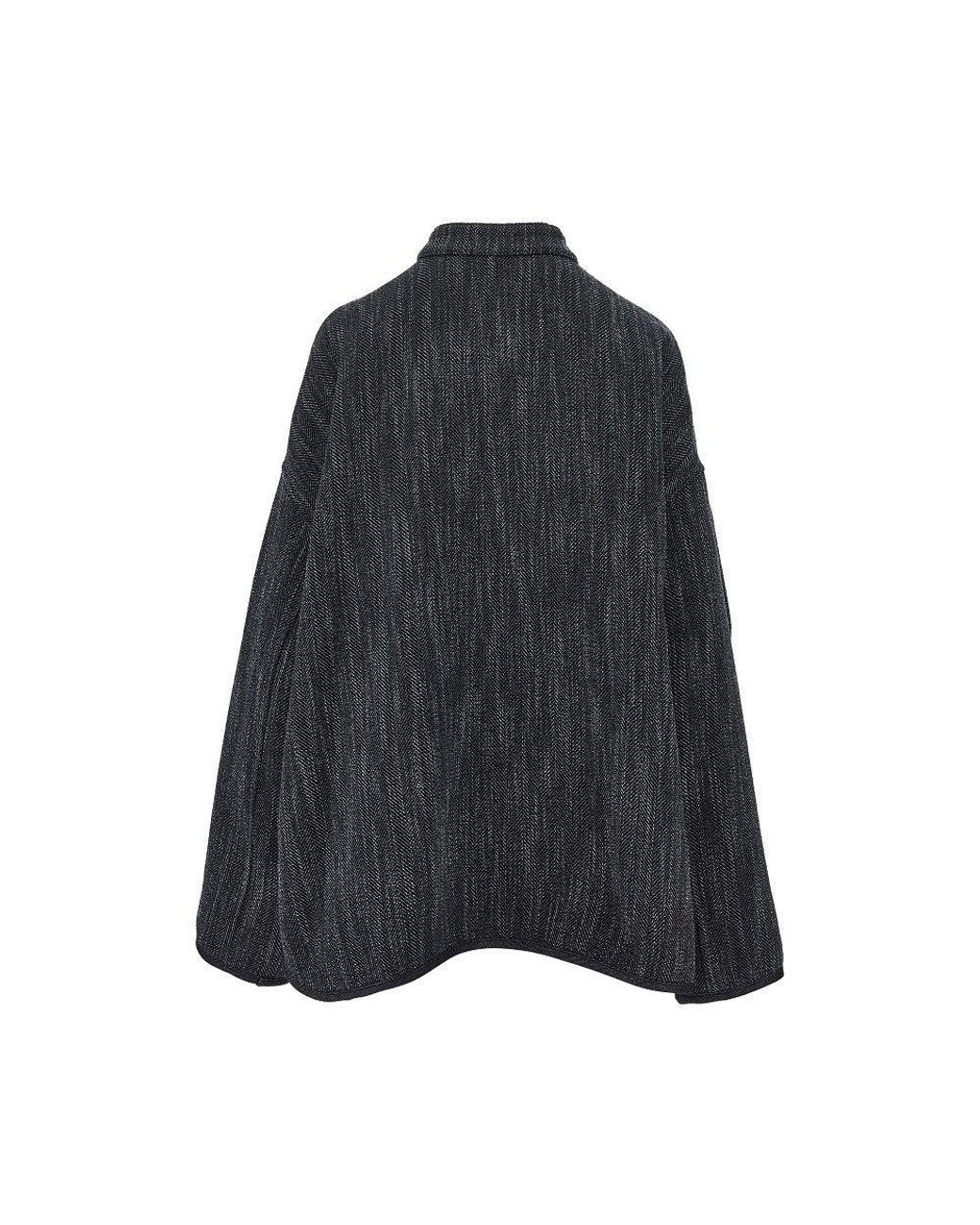 Emporio Armani Blue Wool-Blend Reversible Jacket