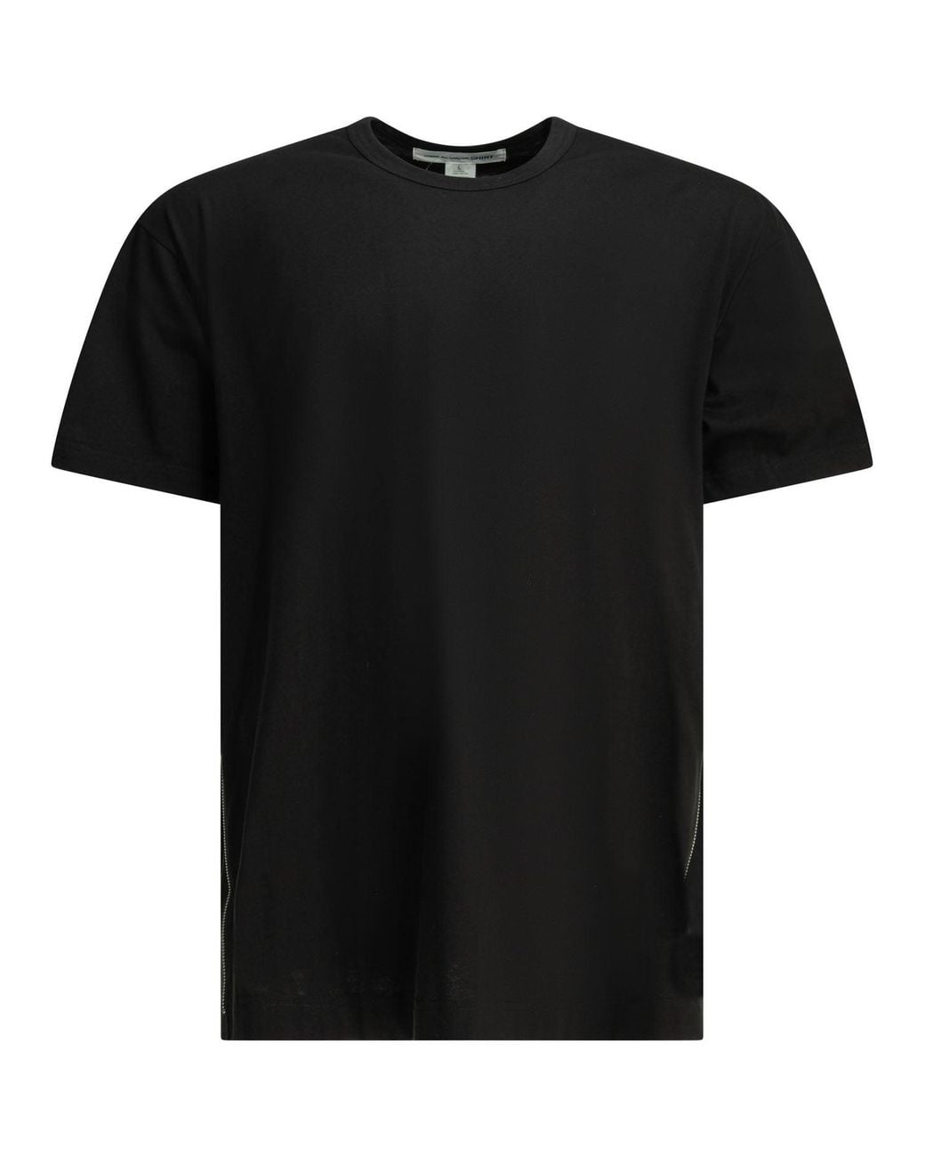 Comme des Garçons Black Shirt Crew-Neck T-Shirt With Zipper Detail for men