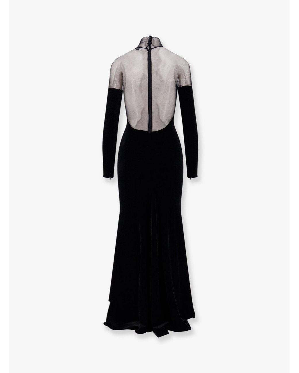 Elisabetta Franchi Black Carpet Velvet Long Dress