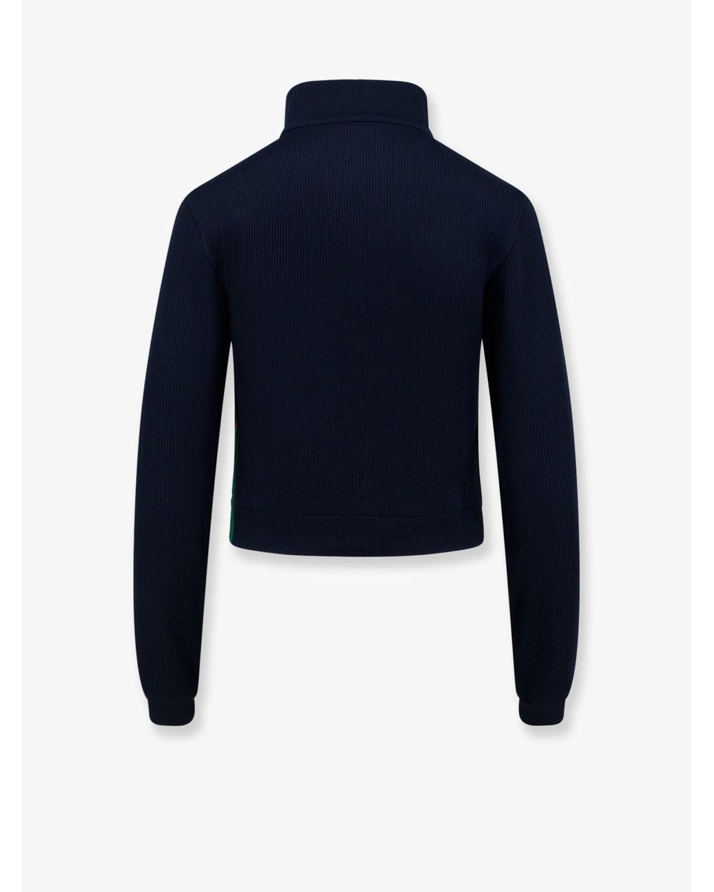 Gucci Blue Lightweight Ribbed Cotton Jersey Sweatshirt