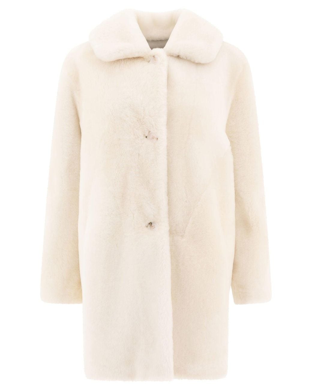 B&W Natural Reversibile Shearling Coat