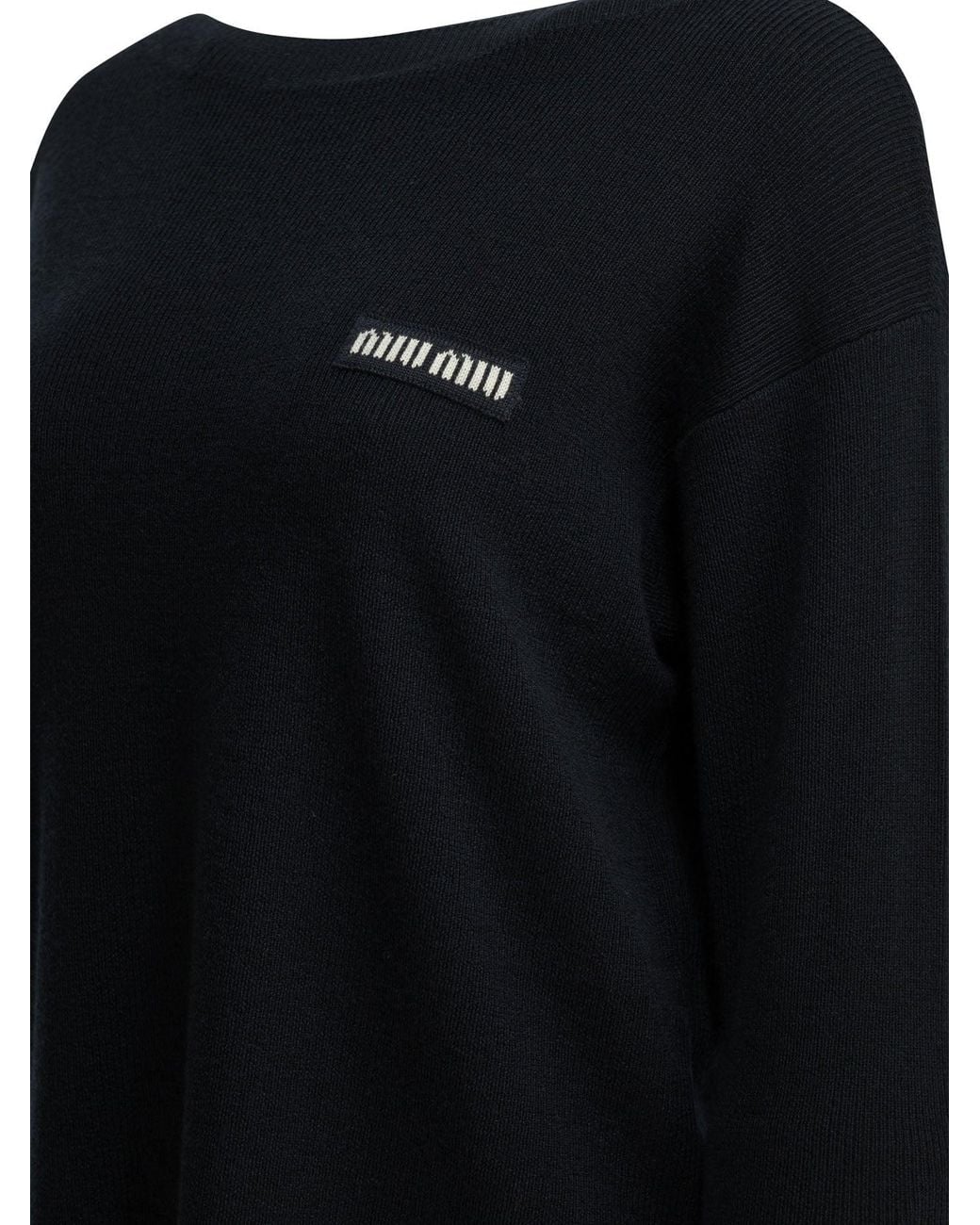 Miu Miu Black Logo Boat Sweater