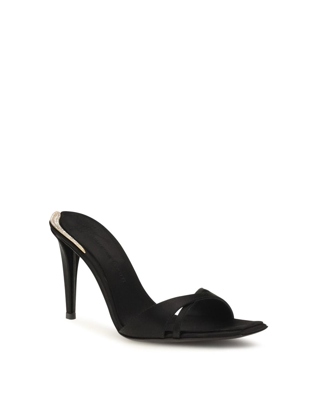 Giuseppe Zanotti Black Salamander Satin Mules Sandals