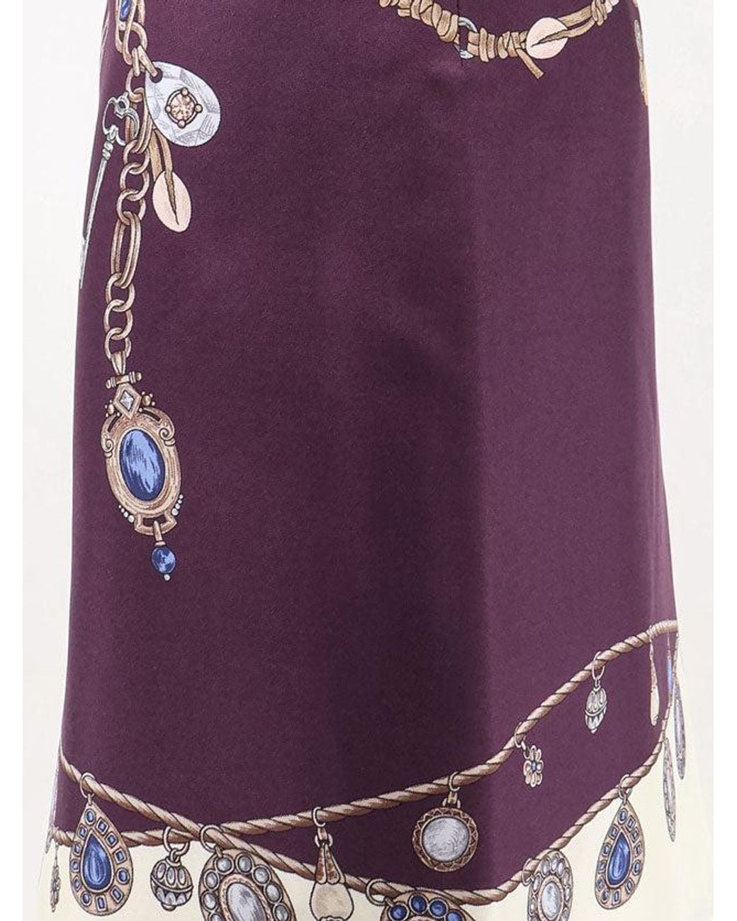 Versace Purple Printed Silk Twill Miniskirt