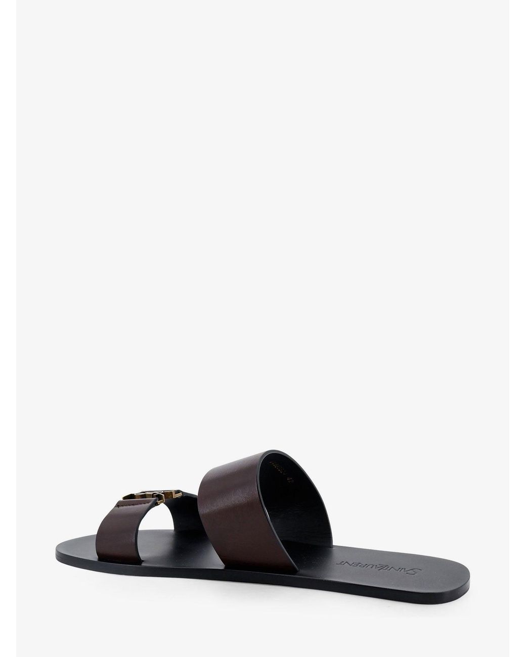 Saint Laurent White Babylone Leather Sandals for men