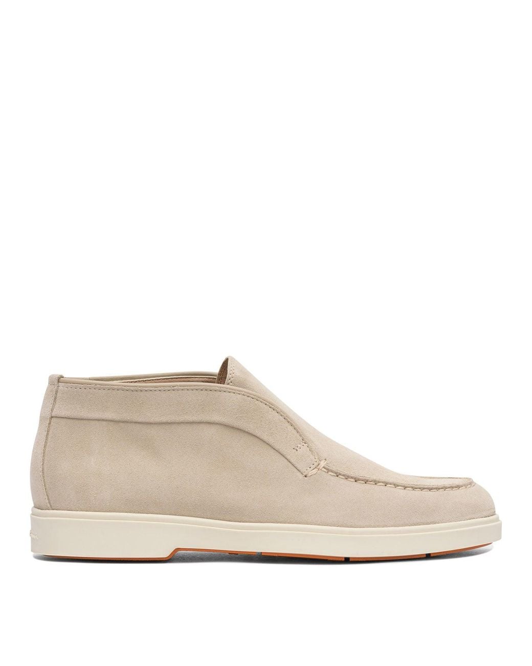 Santoni White Suede Sneakers