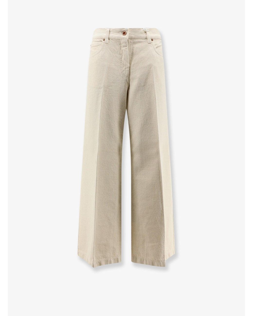 Aspesi Natural Denim Trousers With Back Logo Patch