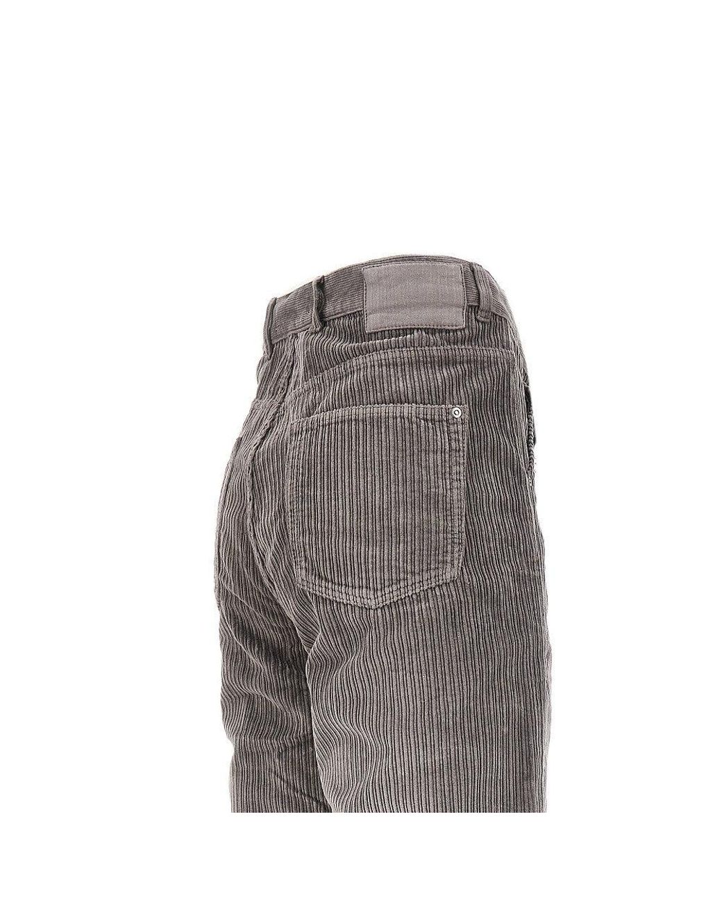 mfpen Gray Corduroy Double Knee Pants for men