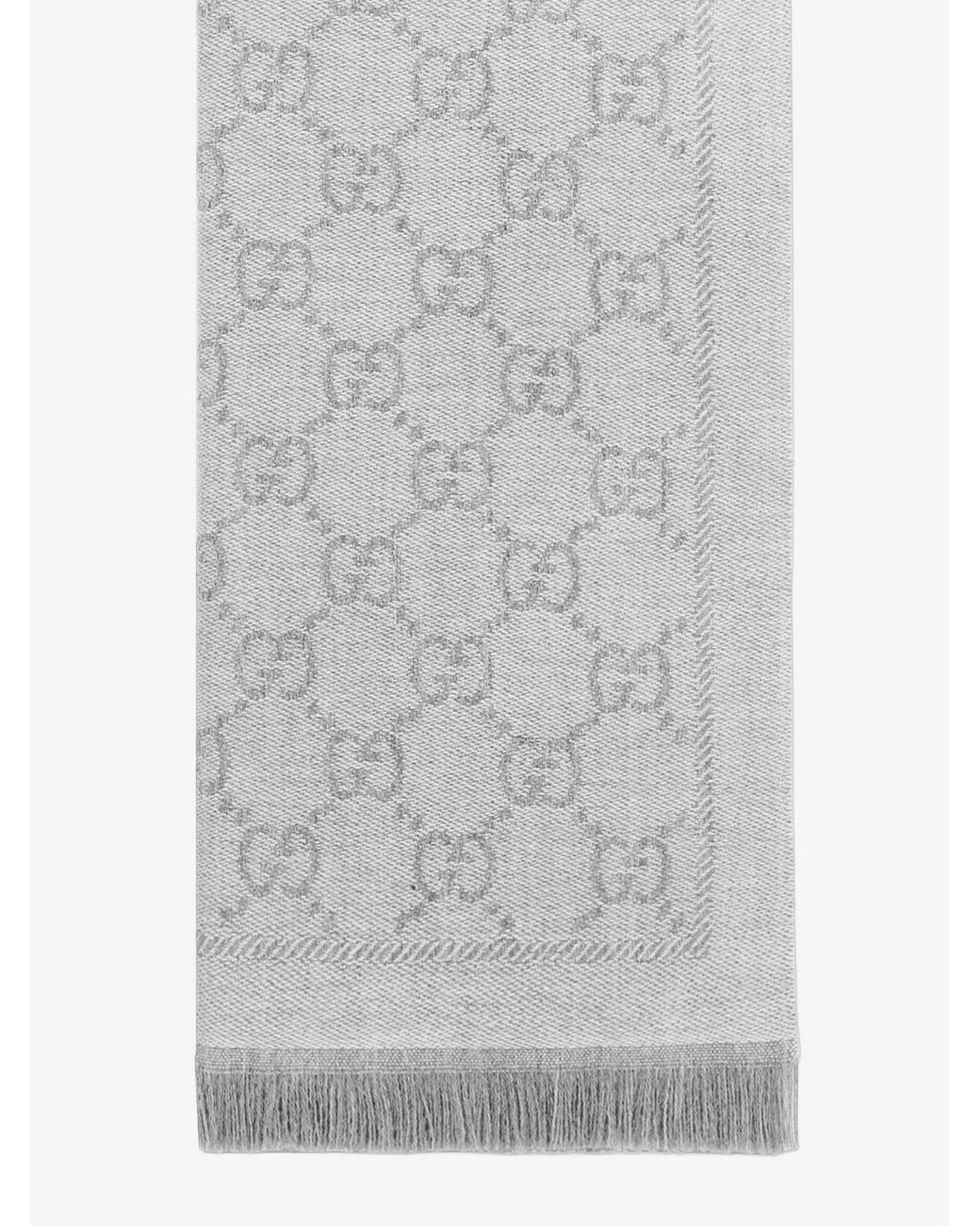 Gucci White Wool Scarf