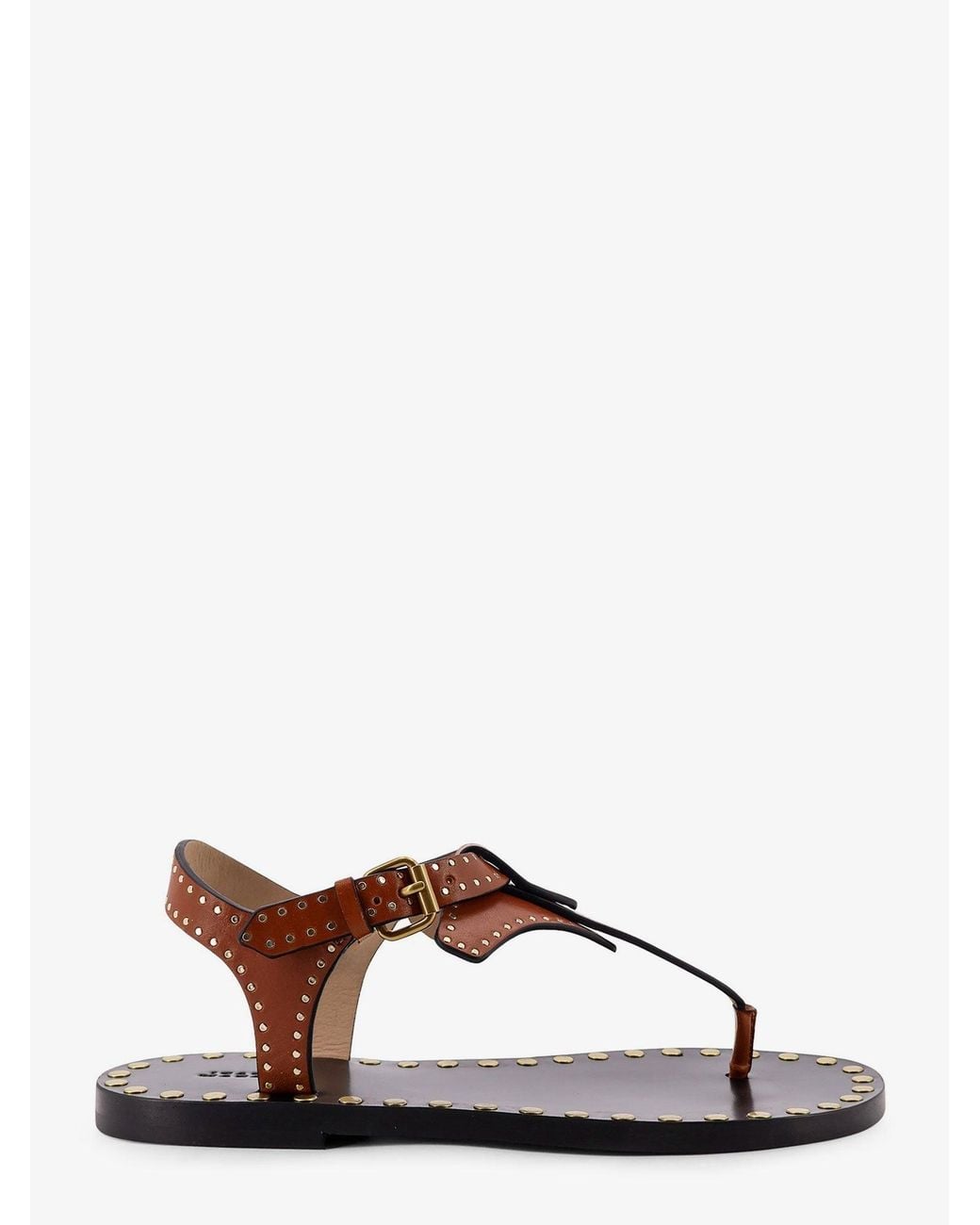 Isabel Marant Brown Joonya Flat Leather Sandals
