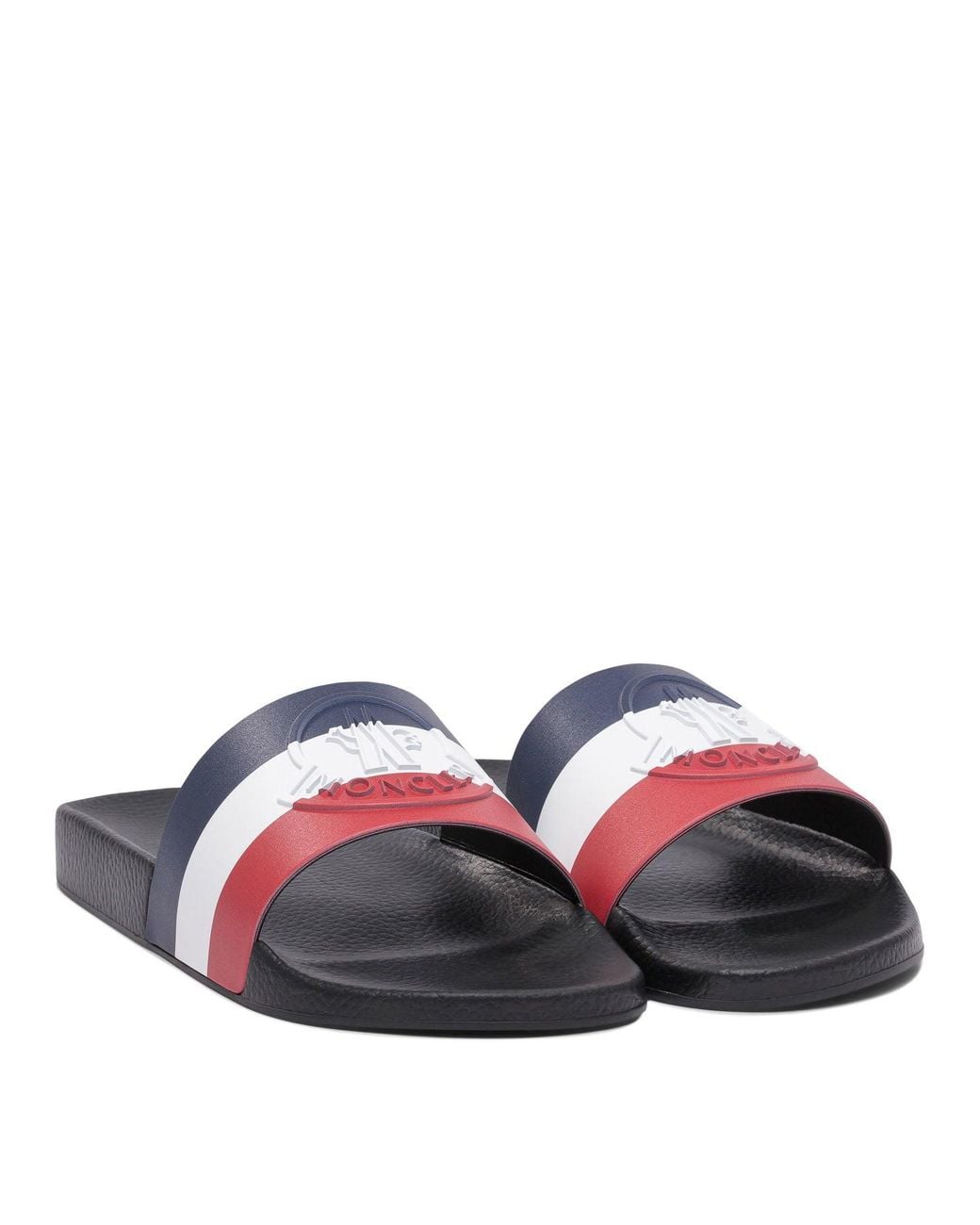 Moncler White "Basile" Slides for men