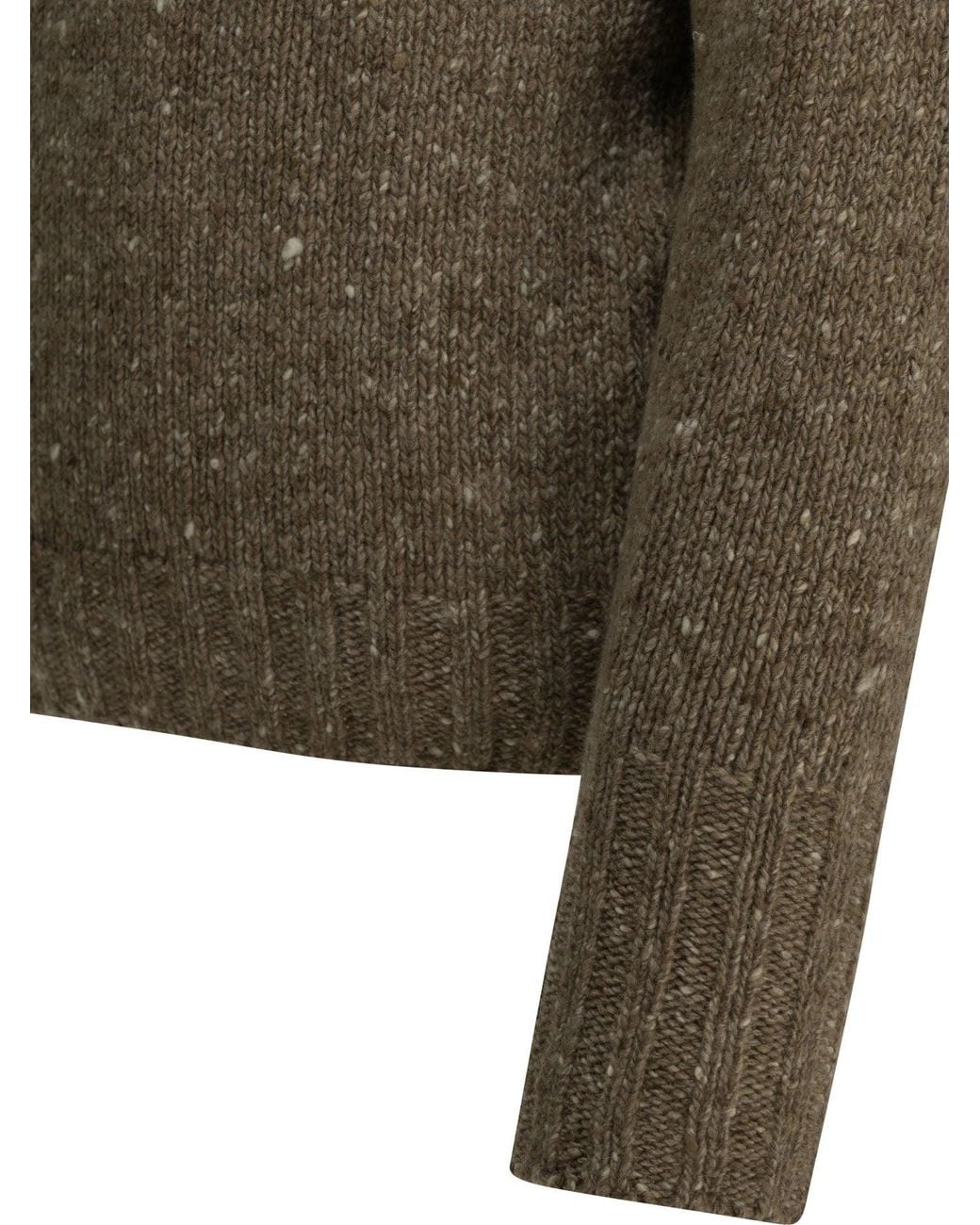 Auralee Green Wool Sweater With A Half-Zip for men