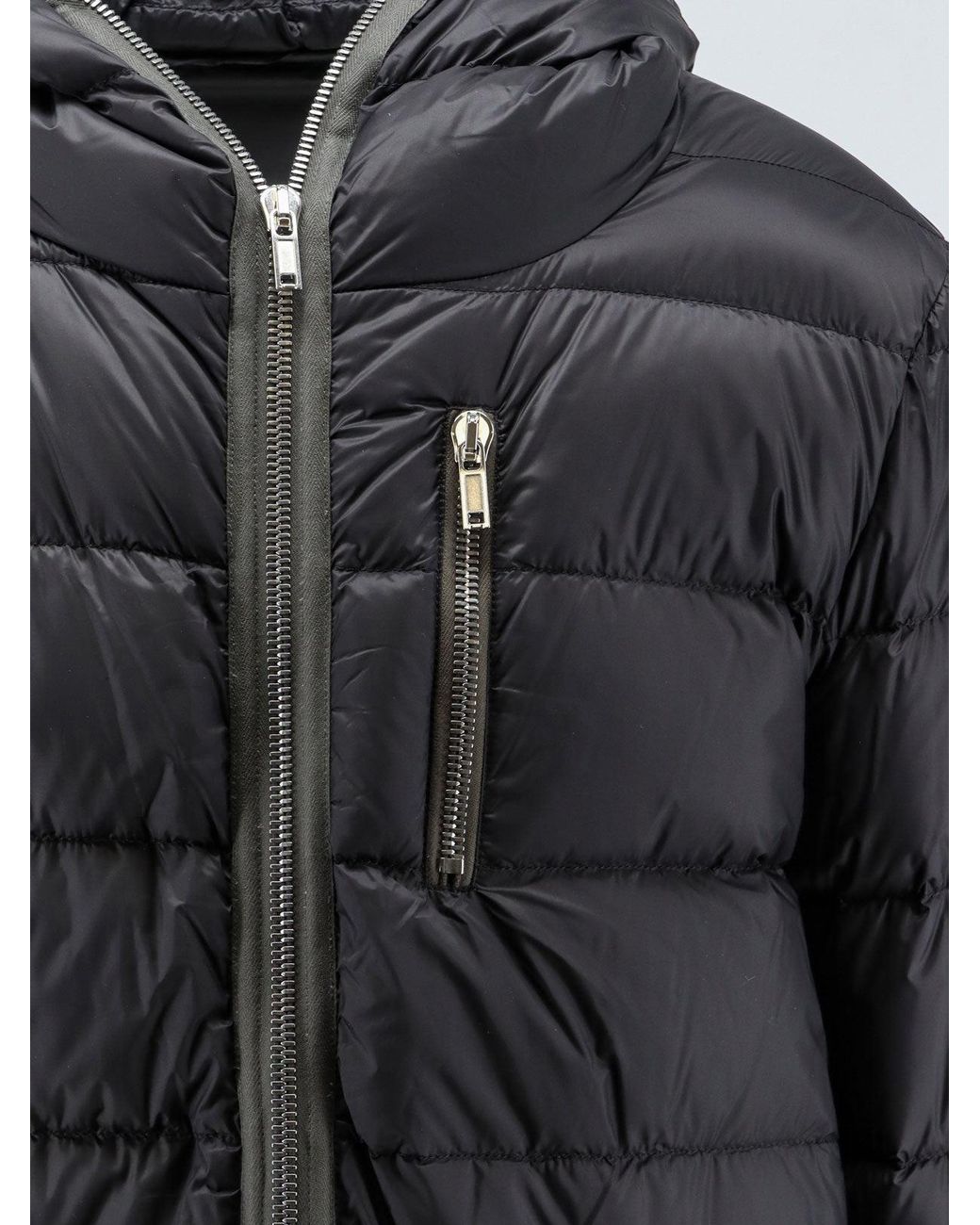 Rick Owens Black Quilted Nylon Down Jacket for men